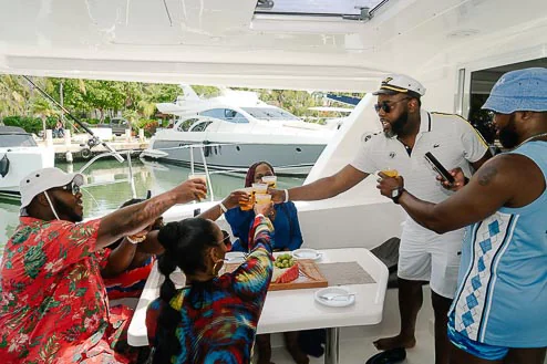 Enjoy a delicious welcome drink when stepping aboard our private yachts and catamarans