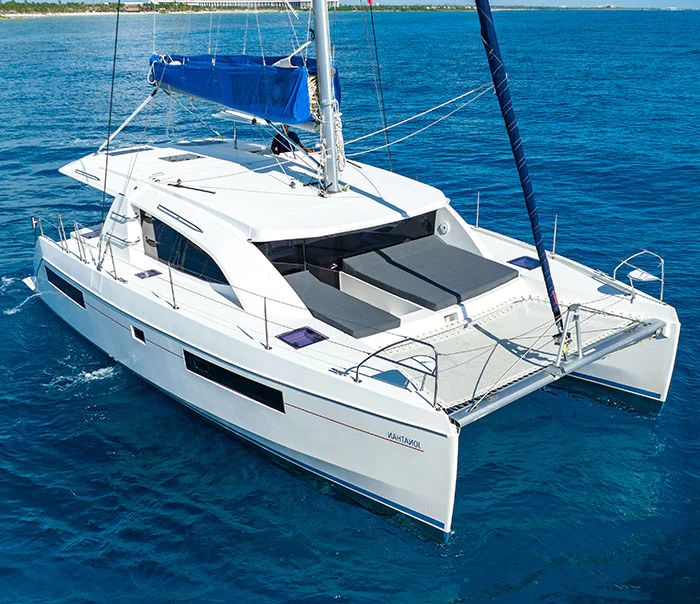 40' Leopard catamaran which plenty of sundeck for a large private group for a private catamaran charter